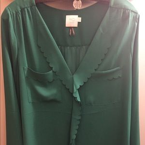 Anthropologie HD in Paris scalloped remi blouse